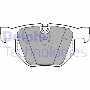 Комплект гальмівних колодок задн, BMW 3 (E90), 3 (E92), 3 (E93), 5 (E60), 5 (E61), 6 (E63), 6 (E64) 2.0-3.0D 12.01-12.13 Delphi LP1927 (фото 1)