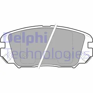 Комплект гальмівних колодок передн, HONDA CIVIC VIII HYUNDAI GRANDEUR, SONATA V KIA OPIRUS 1.6-3.8 01.05-05.13 Delphi LP1974 (фото 1)