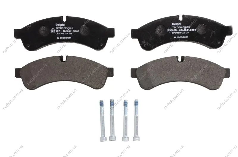 Комплект гальмівних колодок задн BREMBO IVECO DAILY IV, DAILY V, DAILY VI 550002E-F1CGL411C 05.06- Delphi LP2063 (фото 1)