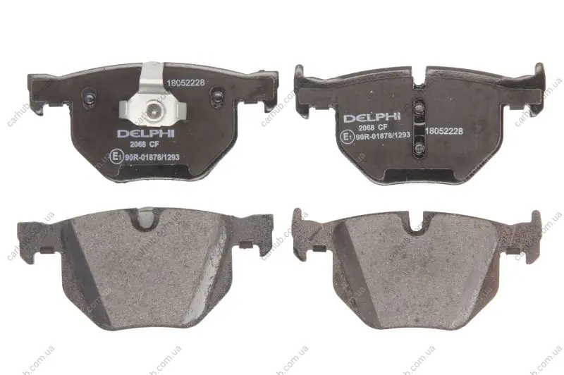 Комплект гальмівних колодок задн, BMW 3 (E90), 3 (E92), 3 (E93), X5 (E70), X5 (F15, F85), X6 (E71, E72), X6 (F16, F86) 2.0-4.8 03.06-07.19 Delphi LP2068 (фото 1)
