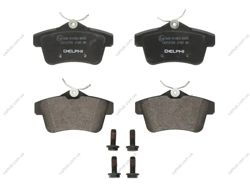 Комплект гальмівних колодок задн, DS DS 4, DS 5 CITROEN C4 II, DS4, DS5 FIAT TIPO PEUGEOT 3008, 3008 I, 308, 308 I, 5008, 5008 I, 508 I, RCZ 1.2-2.0DH 01.08- Delphi LP2180 (фото 1)