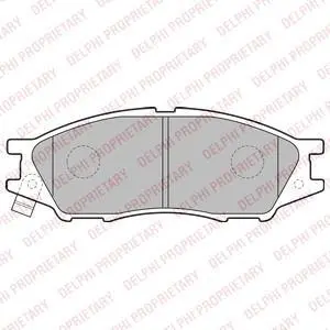 Комплект гальмівних колодок передн, NISSAN ALMERA CLASSIC, ALMERA II 1.5-2.2D 01.00- Delphi LP2184 (фото 1)