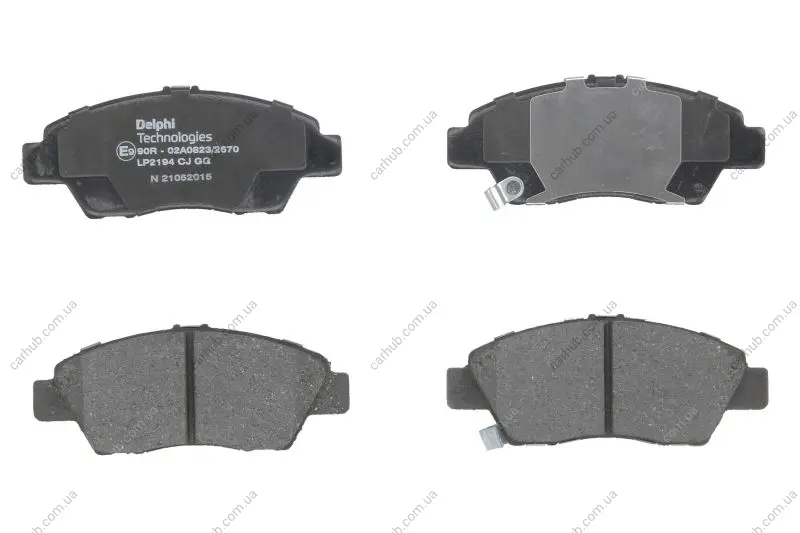 Комплект гальмівних колодок передн, HONDA CITY V, CIVIC VIII, CR-Z, INSIGHT, JAZZ III, JAZZ IV, JAZZ V 1.2-1.5H 01.06- Delphi LP2194 (фото 1)