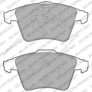 Комплект гальмівних колодок передн, VW CALIFORNIA T5 CAMPER, MULTIVAN T5, MULTIVAN T6, TRANSPORTER T5, TRANSPORTER T6 / CARAVELLE T6 1.9D-3.2 04.03-08.24 Delphi LP2224 (фото 1)