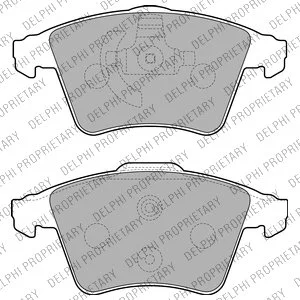 Комплект гальмівних колодок передн, VW CALIFORNIA T5 CAMPER, MULTIVAN T5, MULTIVAN T6, TRANSPORTER T5, TRANSPORTER T6 / CARAVELLE T6 1.9D-3.2 04.03-08.24 Delphi LP2224