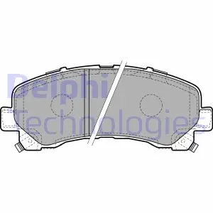 Комплект гальмівних колодок передн, CHEVROLET TRAILBLAZER ISUZU D-MAX I, D-MAX II MAXUS T60, T60 MAX, T90 1.9D-Electric 05.02- Delphi LP2229 (фото 1)
