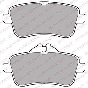 Фото комплект гальмівних колодок задн, MERCEDES A (W176), CLA (C117), CLA SHOOTING BRAKE (X117), GL (X166), GLA (X156), GLE (C292), GLE (W166), GLS (X166), M (W166), SLC (R172) 2.0-5.5 06.11- Delphi LP2443 Комплект гальмівних колодок задн, MERCEDES A (W176), CLA (C117), CLA SHOOTING BRAKE (X117), GL (X166), GLA (X156), GLE (C292), GLE (W166), GLS (X166), M (W166), SLC (R172) 2.0-5.5 06.11- Delphi LP2443