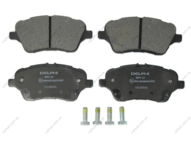 Комплект гальмівних колодок передн, FORD B-MAX, FIESTA, FIESTA VI, TOURNEO COURIER B460, TRANSIT COURIER B460 1.0-1.6D 01.09-12.23 Delphi LP2474 (фото 1)