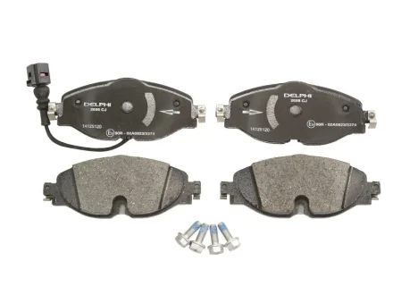 Комплект гальмівних колодок передн, AUDI A3, A3 ALLSTREET, Q2, Q3, TT CUPRA FORMENTOR, LEON, LEON SPORTSTOURER SEAT ATECA, LEON, LEON SC, LEON SPORTSTOURER, LEON ST 1.0-Electric 04.12- Delphi LP2698
