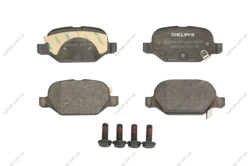 Комплект гальмівних колодок задн, FIAT 500, 500 C, PANDA 0.9/1.3D/1.4 10.07- Delphi LP2761 (фото 1)