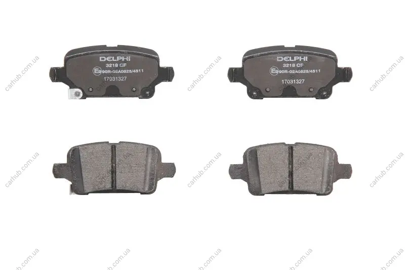 Комплект гальмівних колодок задн, CHEVROLET VOLT OPEL AMPERA-E, ASTRA K, INSIGNIA B, INSIGNIA B COUNTRY, INSIGNIA B GRAND SPORT 1.0-Electric 06.15- Delphi LP3218 (фото 1)