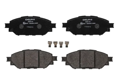 Комплект гальмівних колодок передн, TOYOTA HILUX VIII 2.4D/2.8D 05.15- Delphi LP3250