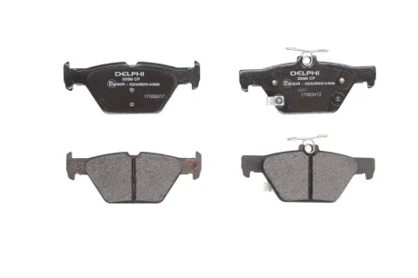 Комплект гальмівних колодок задн, SUBARU CROSSTREK, FORESTER, IMPREZA, LEGACY VI, LEVORG, OUTBACK, WRX, XV 1.6-3.6 09.13- Delphi LP3268