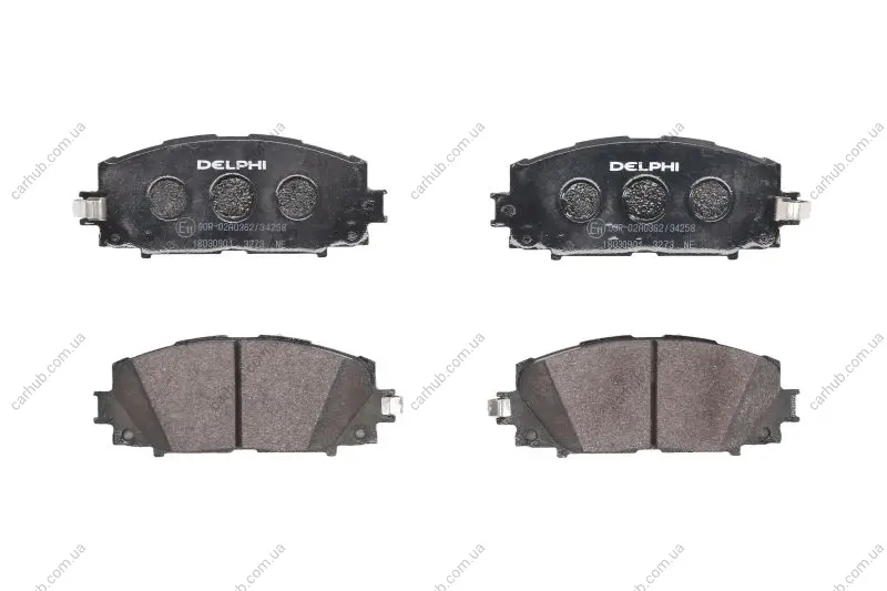 Комплект гальмівних колодок передн, LEXUS CT TOYOTA PRIUS, PRIUS C, PRIUS PLUS, YARIS 1.5/1.5H/1.8H 11.05- Delphi LP3273 (фото 1)