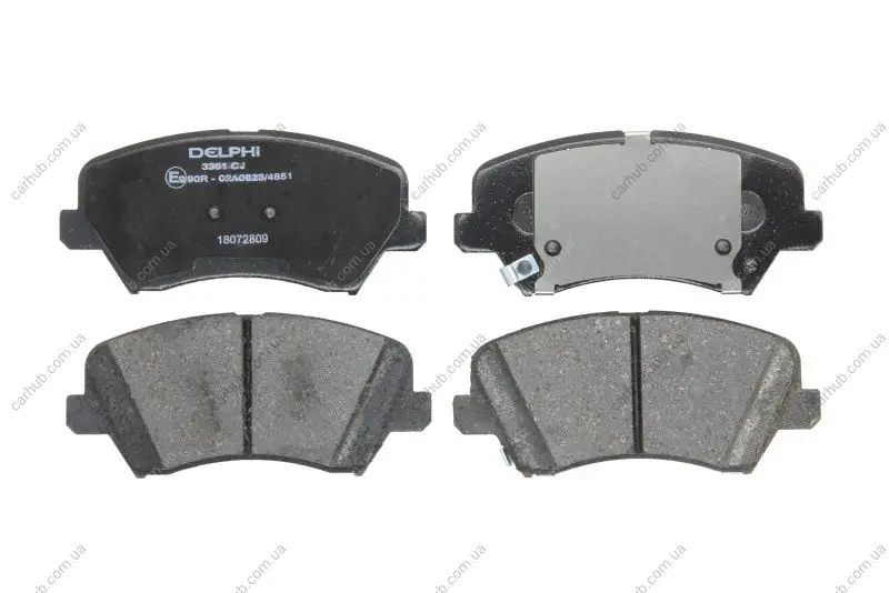 Комплект гальмівних колодок передн, HYUNDAI I30 KIA CEE\'D, CEED, CERATO IV, PRO CEE\'D 1.0-1.6D 05.13- Delphi LP3361 (фото 1)