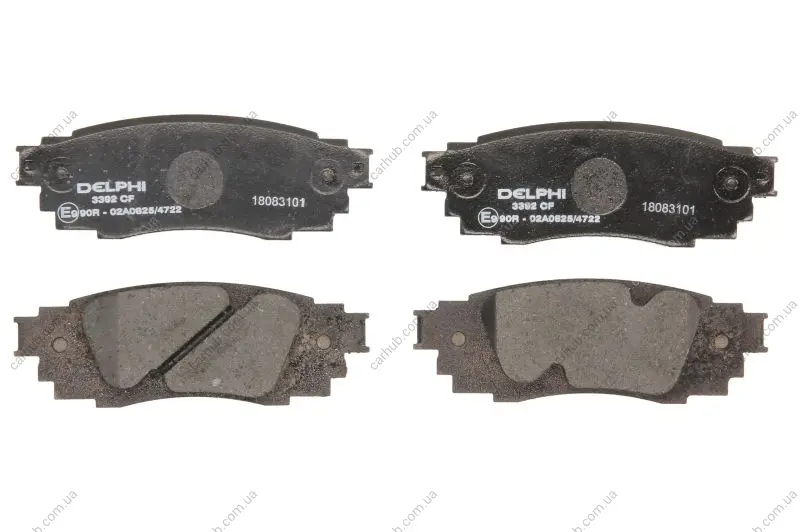 Комплект гальмівних колодок задн, LEXUS ES, RX, UX TOYOTA CAMRY, C-HR, COROLLA CROSS, PRIUS, RAV 4 V, YARIS CROSS 1.2-3.5H 10.15- Delphi LP3392 (фото 1)