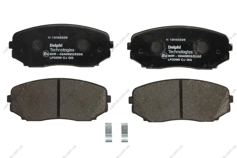 Комплект гальмівних колодок передн, MAZDA CX-7, CX-9 MITSUBISHI ECLIPSE CROSS, GRANDIS, L200 / TRITON, OUTLANDER III, PAJERO PININ I, PAJERO SPORT III 1.5-3.7 10.99- Delphi LP3399 (фото 1)