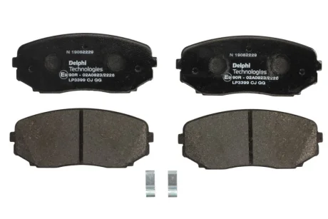 Комплект гальмівних колодок передн, MAZDA CX-7, CX-9 MITSUBISHI ECLIPSE CROSS, GRANDIS, L200 / TRITON, OUTLANDER III, PAJERO PININ I, PAJERO SPORT III 1.5-3.7 10.99- Delphi LP3399