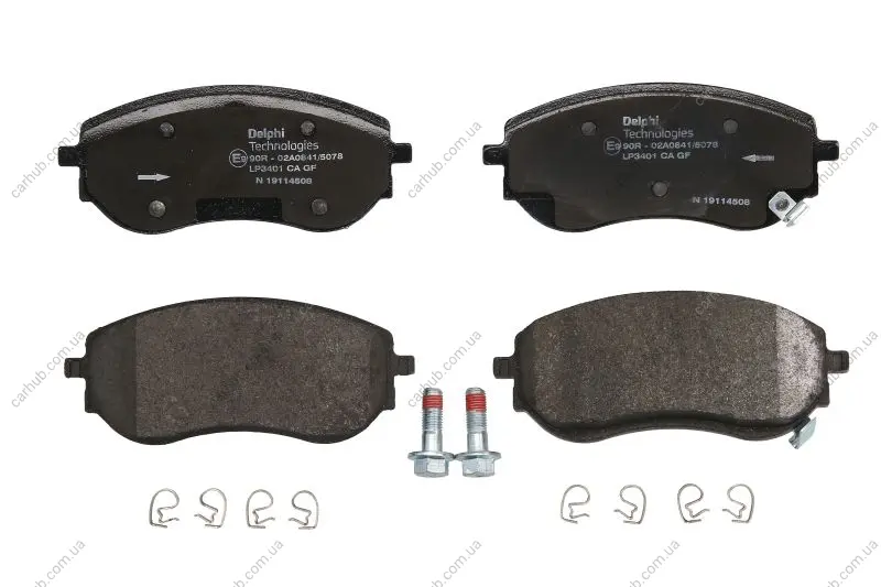 Комплект гальмівних колодок передн, MERCEDES X (470) NISSAN NAVARA NP300 2.3D/2.5D/3.0D 07.14- Delphi LP3401 (фото 1)