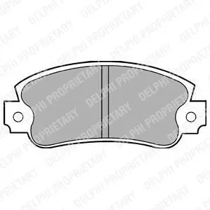 Комплект гальмівних колодок передн, ABARTH RITMO ALFA ROMEO 145, 146, 155 FIAT 131, 147, ARGENTA, BARCHETTA, PANDA, PUNTO, REGATA, RITMO, TEMPRA, TIPO, UNO LANCIA DEDRA 0.65-2.5D 10.76-06.06 Delphi LP353 (фото 1)