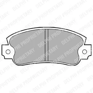 Комплект гальмівних колодок передн, ABARTH RITMO ALFA ROMEO 145, 146, 155 FIAT 131, 147, ARGENTA, BARCHETTA, PANDA, PUNTO, REGATA, RITMO, TEMPRA, TIPO, UNO LANCIA DEDRA 0.65-2.5D 10.76-06.06 Delphi LP353