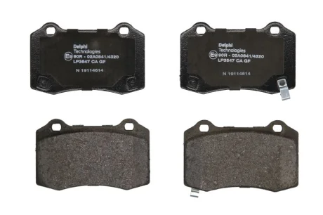Комплект гальмівних колодок задн, CHEVROLET CAMARO CHRYSLER 300C DODGE CHALLENGER, CHARGER JEEP GRAND CHEROKEE, GRAND CHEROKEE III, GRAND CHEROKEE IV TESLA MODEL X 3.0-Electric 06.05- Delphi LP3547