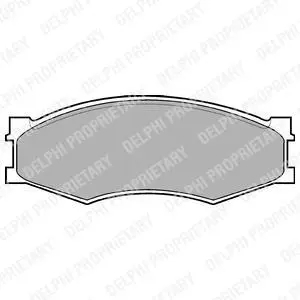 Комплект гальмівних колодок передн, INFINITI M30 NISSAN 300ZX, BLUEBIRD, CABSTAR, CABSTAR E, CEDRIC, LAUREL, NAVARA, PICK UP, PRAIRIE, SERENA, SILVIA, VANETTE, VANETTE CARGO 1.5-3.0D 12.80- Delphi LP358 (фото 1)
