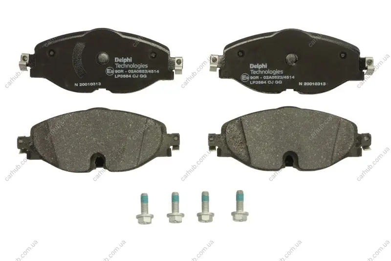 Комплект гальмівних колодок передн, AUDI A1, A3, Q2, Q3, TT FORD TOURNEO CONNECT V761, TOURNEO CONNECT V761 NADWOZIE WIELKO, TRANSIT CONNECT V761 SEAT ATECA, LEON, LEON SC 1.0-Electric 01.11- Delphi LP3584 (фото 1)