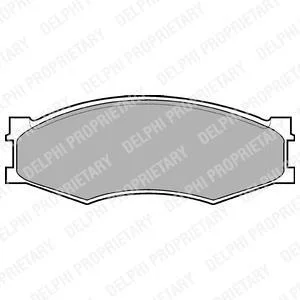Комплект гальмівних колодок передн, INFINITI M30 NISSAN 300ZX, BLUEBIRD, CABSTAR, CABSTAR E, CEDRIC, LAUREL, NAVARA, PICK UP, PRAIRIE, SERENA, SILVIA, VANETTE, VANETTE CARGO 1.5-3.0D 12.80- Delphi LP358