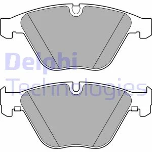 Комплект гальмівних колодок передн, BMW 1 (E82), 3 (E90), 3 (E91), 3 (E92), 3 (E93), 5 (E60), 5 (E61), 6 (E63), 6 (E64), 7 (E65, E66, E67), X1 (E84), Z4 (E89) 2.0-6.0 07.01-08.16 Delphi LP3630