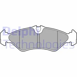 Комплект гальмівних колодок задн, MERCEDES SPRINTER 2-T (B901, B902) VW LT 28-35 II, LT 28-46 II 2.1D-2.9D 01.95-07.06 Delphi LP3664 (фото 1)