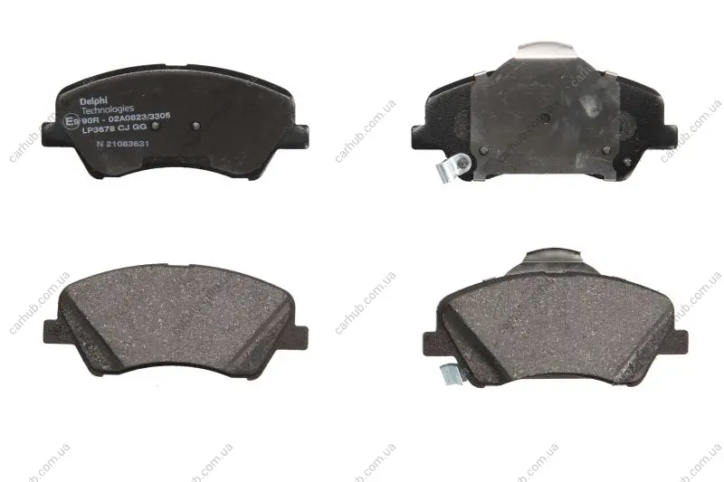 Комплект гальмівних колодок передн, HYUNDAI ACCENT V, BAYON, I20 III, SOLARIS KIA RIO IV, STONIC 1.0-1.6D 01.17- Delphi LP3678 (фото 1)
