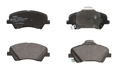 Комплект гальмівних колодок передн, HYUNDAI ACCENT V, BAYON, I20 III, SOLARIS KIA RIO IV, STONIC 1.0-1.6D 01.17- Delphi LP3678