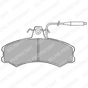 Комплект гальмівних колодок передн, ALFA ROMEO AR 6 CITROEN C25, C35 FIAT DUCATO, TALENTO PEUGEOT J5 1.8-2.5D 11.73-07.94 Delphi LP378