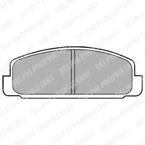 Комплект гальмівних колодок задн, MAZDA 323 C IV, 323 F V, 323 F VI, 323 P V, 323 S VI, 6, 626 III, 626 IV, 626 V, 929 II, PREMACY, RX-7 I, RX-7 II, RX-7 III 1.1-2.5 09.80-07.13 Delphi LP401 (фото 1)