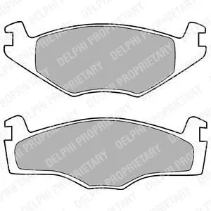 Комплект гальмівних колодок передн, AUDI 80 B2 SEAT CORDOBA, CORDOBA VARIO, IBIZA II, TOLEDO I VW GOLF I, GOLF II, GOLF III, JETTA I, JETTA II, PASSAT B2, PASSAT B3/B4 1.0-2.2 08.76-10.02 Delphi LP420 (фото 1)
