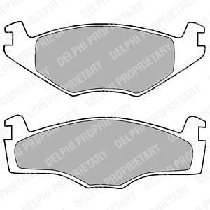 Комплект гальмівних колодок передн, AUDI 80 B2 SEAT CORDOBA, CORDOBA VARIO, IBIZA II, TOLEDO I VW GOLF I, GOLF II, GOLF III, JETTA I, JETTA II, PASSAT B2, PASSAT B3/B4 1.0-2.2 08.76-10.02 Delphi LP420