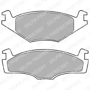 Комплект гальмівних колодок передн, AUDI 100 C2, 80 B2, COUPE B2 SEAT CORDOBA, IBIZA II, INCA, TOLEDO I VW CADDY I, CADDY II, CADDY II FURGON/NADWOZIE WIELKOPRZESTRZENNE 1.0-2.8 04.74-06.03 Delphi LP421 (фото 1)