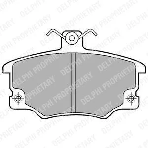 Комплект гальмівних колодок передн, ABARTH RITMO ALFA ROMEO 145, 146, 155, SPIDER FIAT ARGENTA, BARCHETTA, BRAVO I, CROMA, PANDA, PUNTO, REGATA, RITMO, SEICENTO / 600 0.8-Electric 07.77-03.12 Delphi LP459
