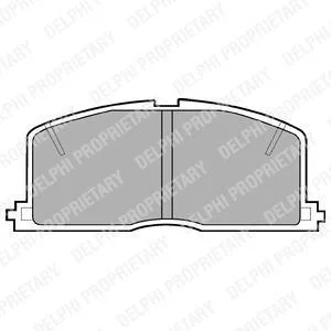 Комплект гальмівних колодок передн, TOYOTA AVENSIS, CAMRY, CARINA E VI, CARINA IV, CARINA V, CARINA VII, CELICA, COROLLA, COROLLA FX, CORONA, CORONA EXIV, MR2 I, MR2 II 1.0-2.0D 04.70-04.03 Delphi LP460