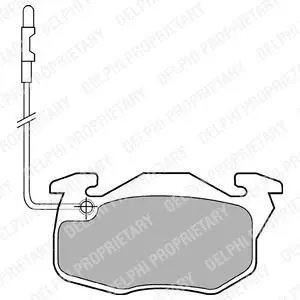 Комплект гальмівних колодок передн, CITROEN SAXO PEUGEOT 106 I, 106 II, 205, 205 I, 205 II, 305, 305 I, 305 II, 309, 309 I, 309 II, 405 I, 405 II RENAULT 11, 18 1.0-Electric 05.77-07.04 Delphi LP490 (фото 1)