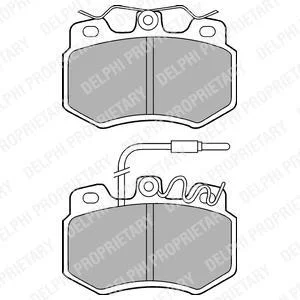Комплект гальмівних колодок передн, PEUGEOT 106 I, 106 II, 205, 205 I, 205 II, 309, 309 I, 309 II 1.0-1.9D 02.83-03.01 Delphi LP536