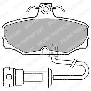 Комплект гальмівних колодок задн, FORD ESCORT V, ESCORT VI, GRANADA, GRANADA II, SCORPIO I, SCORPIO II, SIERRA, SIERRA I, SIERRA II 1.6-2.9 08.77-10.98 Delphi LP557 (фото 1)