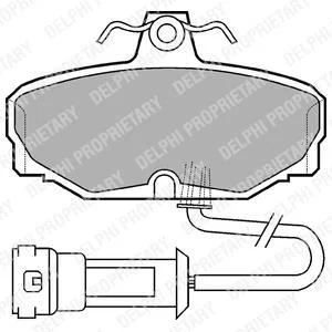 Комплект гальмівних колодок задн, FORD ESCORT V, ESCORT VI, GRANADA, GRANADA II, SCORPIO I, SCORPIO II, SIERRA, SIERRA I, SIERRA II 1.6-2.9 08.77-10.98 Delphi LP557