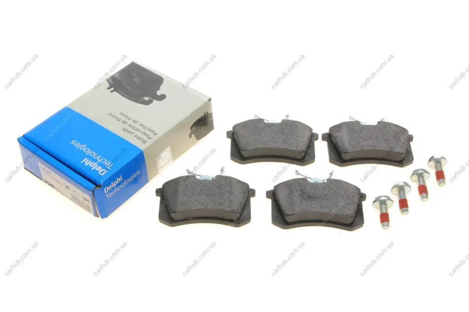 Комплект гальмівних колодок задн, DS DS 3, DS 4 AUDI A1, A2, A3, A4 B5, A4 B6, A4 B7, A4 B8, A6 C4, A6 C5, A8 D2, ALLROAD C5, CABRIOLET B3, TT CITROEN BERLINGO 1.0-Electric 08.82- Delphi LP565 (фото 1)