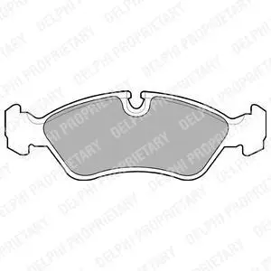 Комплект гальмівних колодок передн, DAEWOO ARANOS, CIELO, ESPERO, NEXIA, PRINCE FSO LANOS OPEL ASCONA C, ASTRA F, CALIBRA A, KADETT E, OMEGA A, VECTRA A, VECTRA B 1.4-2.4 06.85- Delphi LP585 (фото 1)