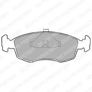 Комплект гальмівних колодок передн, FORD ESCORT IV, ESCORT V, ESCORT VI, GRANADA, GRANADA II, ORION III, SCORPIO I, SIERRA, SIERRA I, SIERRA II TOYOTA HILUX IV 1.4-2.9 08.77-08.00 Delphi LP587