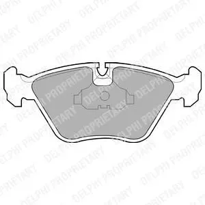 Комплект гальмівних колодок передн, BMW 3 (E30), 3 (E36), 3 (E46), 5 (E34), 7 (E32), Z3 (E36) MG ZT, ZT- T 1.8-5.0 03.85-08.06 Delphi LP602 (фото 1)