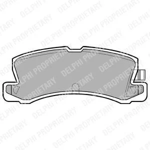 Комплект гальмівних колодок задн, BMW 3 (E21) GEO STORM LEXUS ES, RX TOYOTA AVENSIS, CALDINA, CAMRY, CARINA E VI, CARINA V, CELICA, COROLLA, COROLLA FX, CORONA, CROWN, HARRIER 1.3-3.0 08.77- Delphi LP611