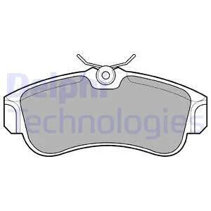 Комплект гальмівних колодок передн, NISSAN ALMERA II, PRIMERA 1.5-2.2D 06.90-11.06 Delphi LP616